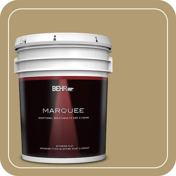 BEHR MARQUEE 5 gal. #QE-36 Golden Sage Flat Exterior Paint & Primer (2)
