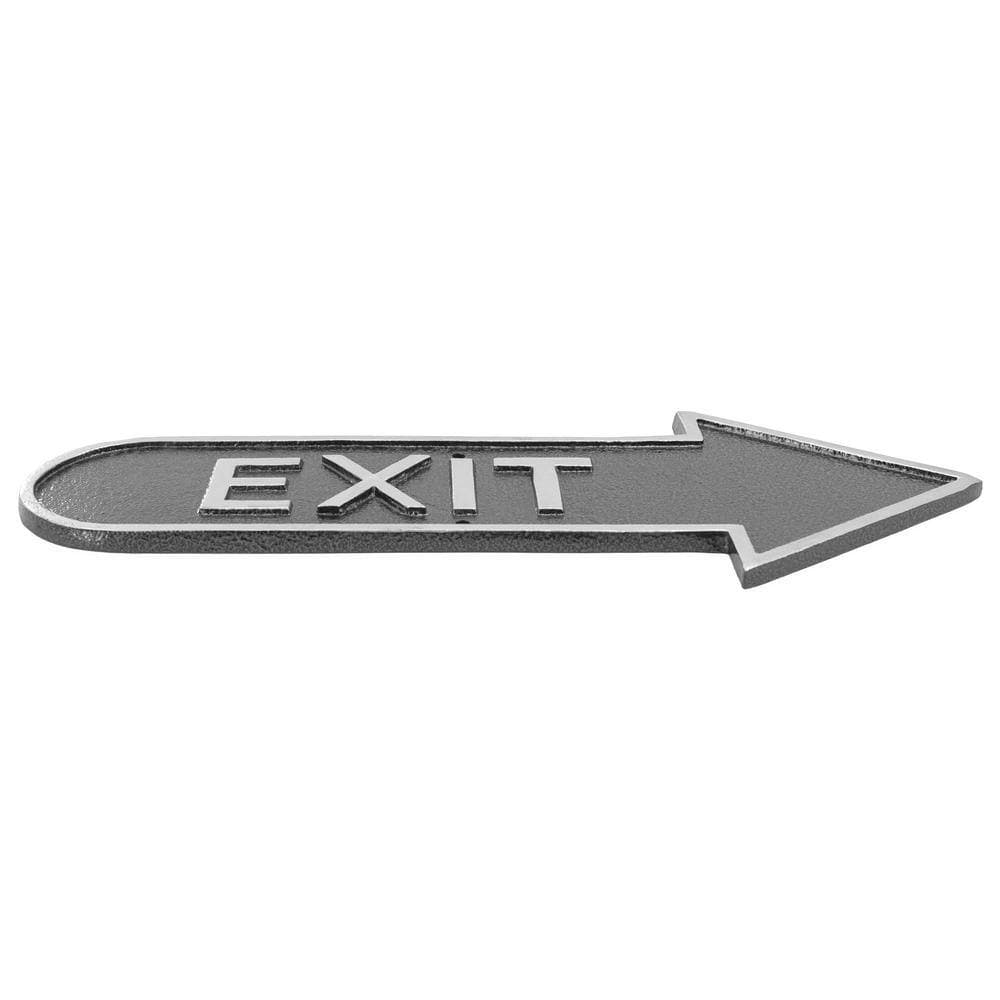 Montague Metal Products 6" x 15.5" Right Arrow Exit Statement Plaque Sign-Swedish Iron (2)