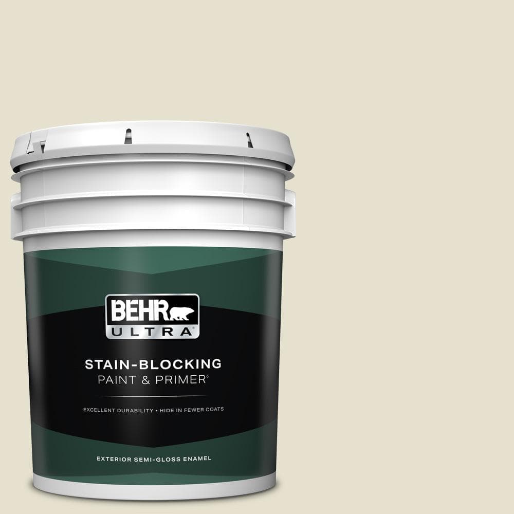 BEHR ULTRA 5 Gal. #S350-1A Cool Honeydew Semi-Gloss Enamel Exterior Paint and Primer