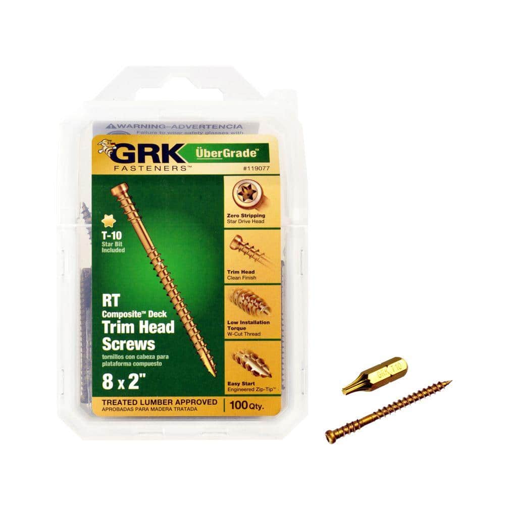 GRK Fasteners #8 in. . Torx Drive Trim Head Finish/Trim RT Composite Wood Screw