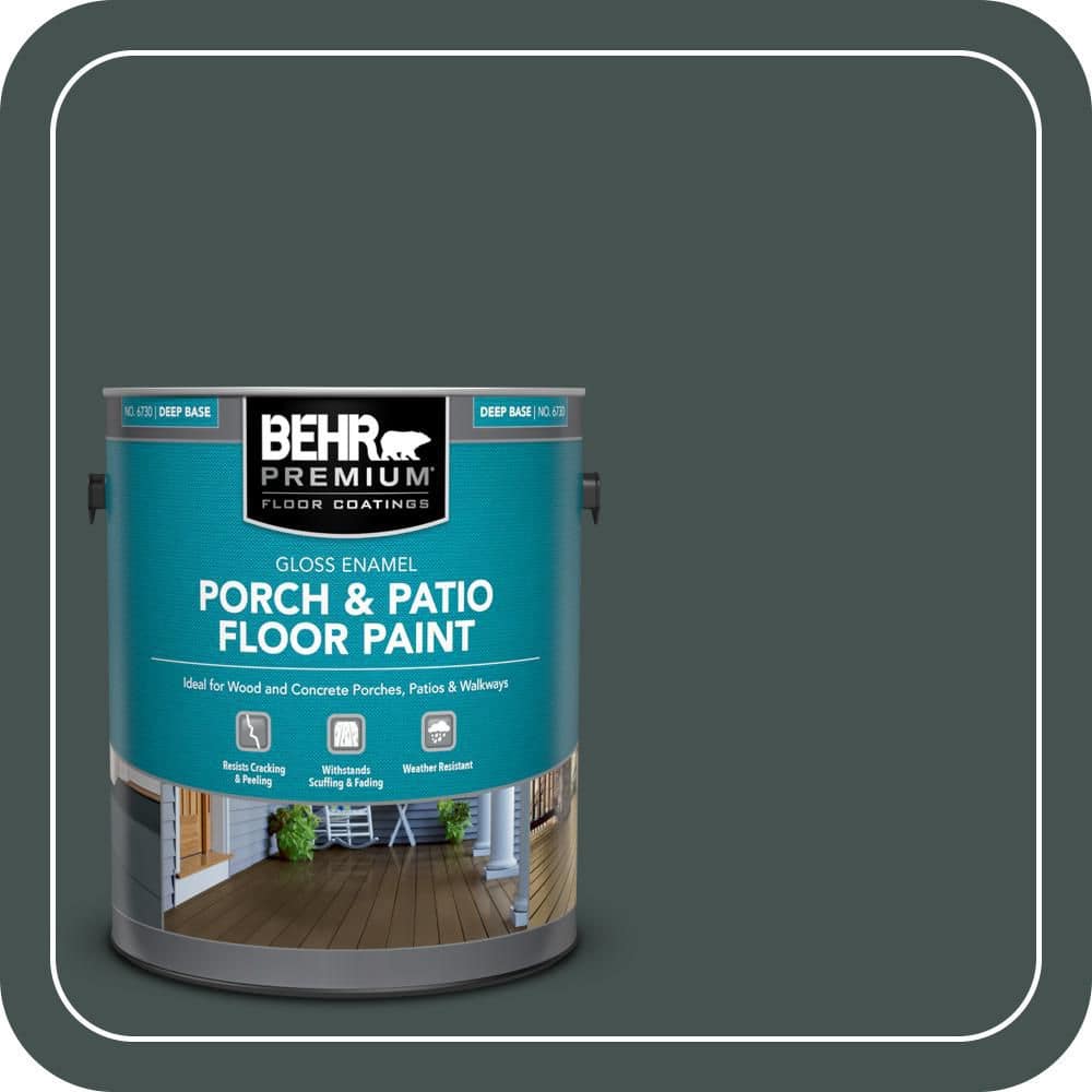 BEHR PREMIUM 1 gal. #MQ6-44 Black Evergreen Gloss Enamel Interior/Exterior Porch and Patio Floor Paint