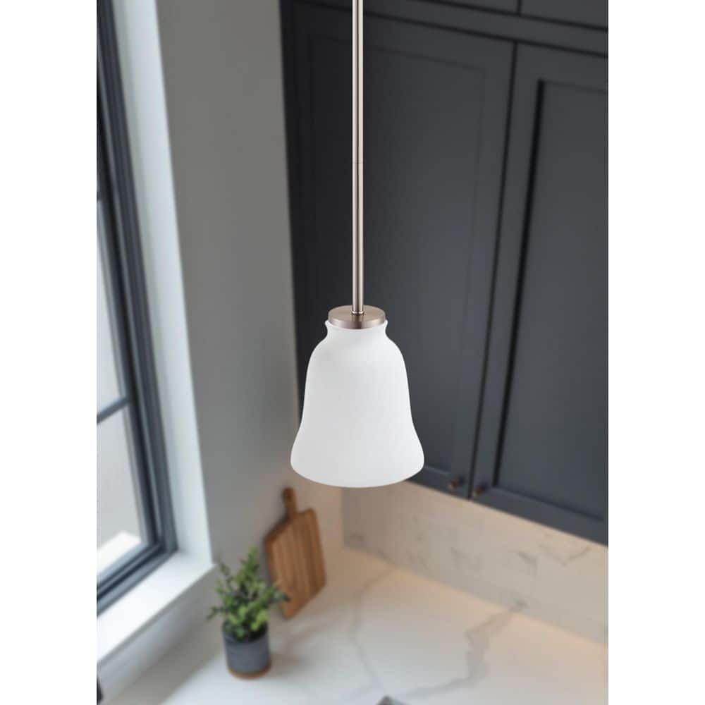 PRIVATE BRAND UNBRANDED Brushed Nickel Pendant Light Kit with Partial Down Rod and Adjustable Height Wire (3)