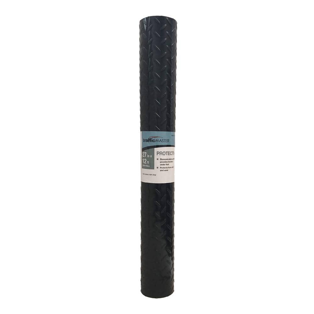 TrafficMaster Black 27 in. x 12 ft. Diamond Utility Floor Protection (2)