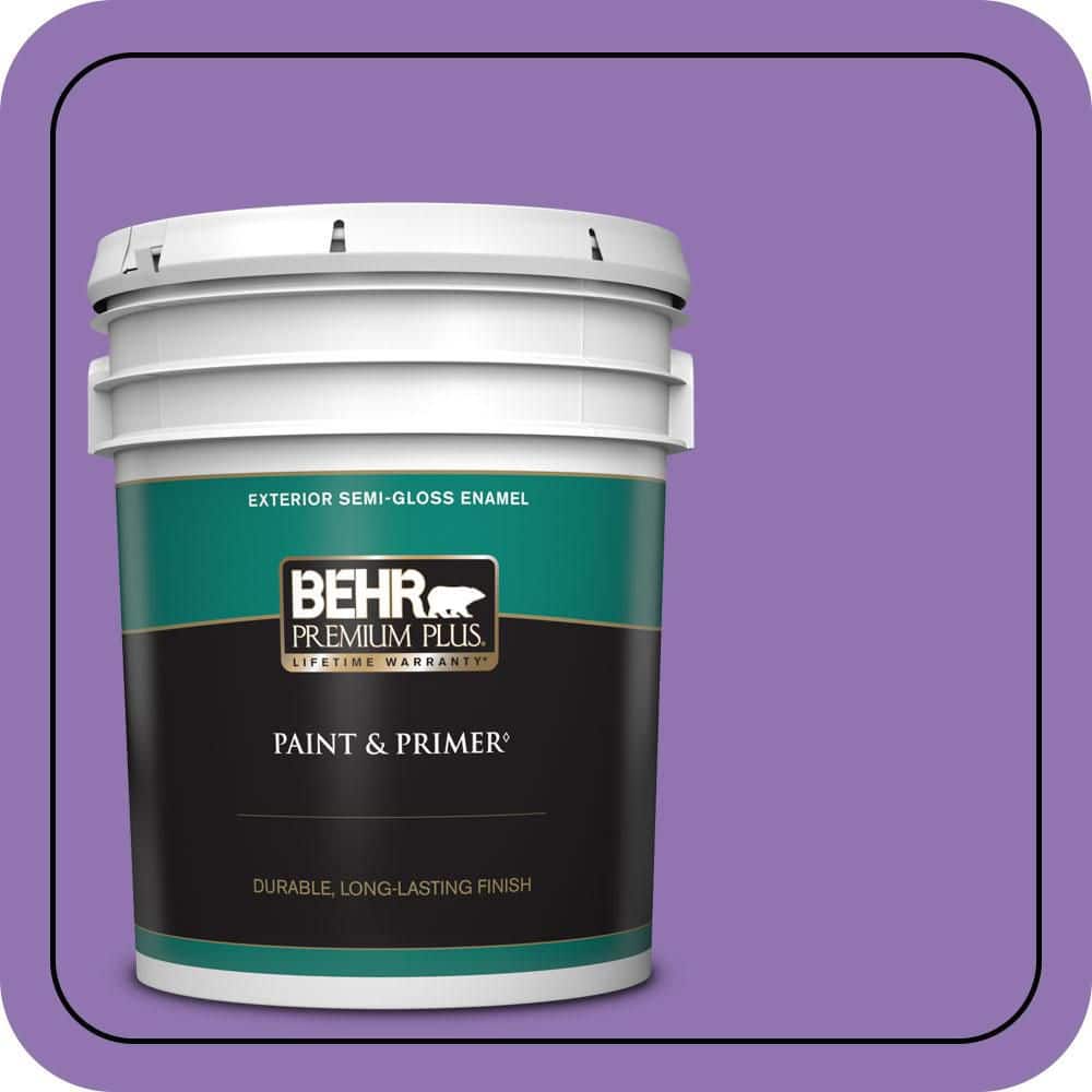BEHR PREMIUM PLUS 5 gal. #P570-5 Romantic Moment Semi-Gloss Enamel Exterior Paint & Primer