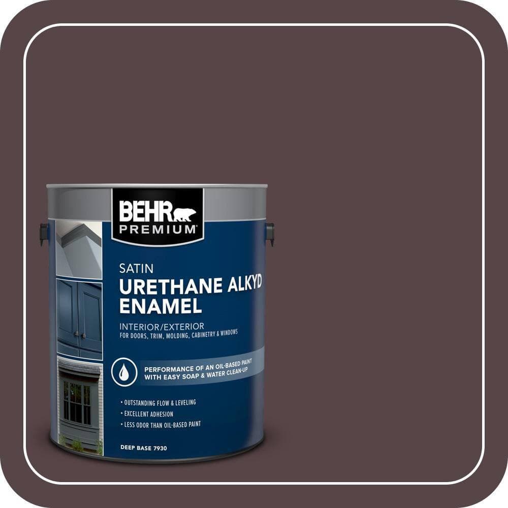 BEHR PREMIUM 1 gal. #PPU1-01 Folklore Urethane Alkyd Satin Enamel Interior/Exterior Paint