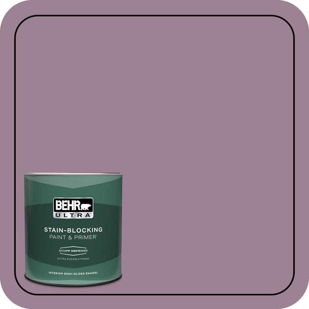 BEHR ULTRA 1 qt. #S110-5 Garden Plum Extra Durable Semi-Gloss Enamel Interior Paint & Primer