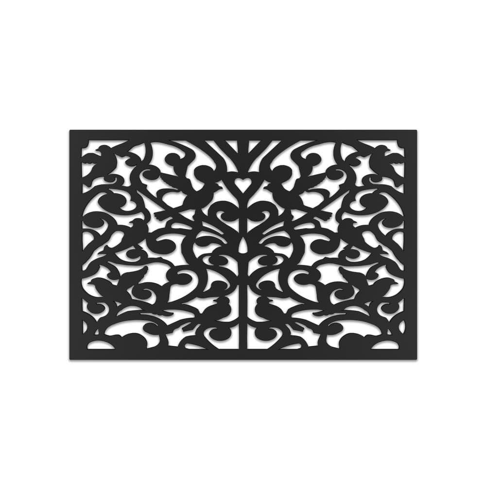 Acurio Latticeworks Ginger Dove Landscape 32 in. x 4 ft. Black Vinyl Decorative Screen Panel