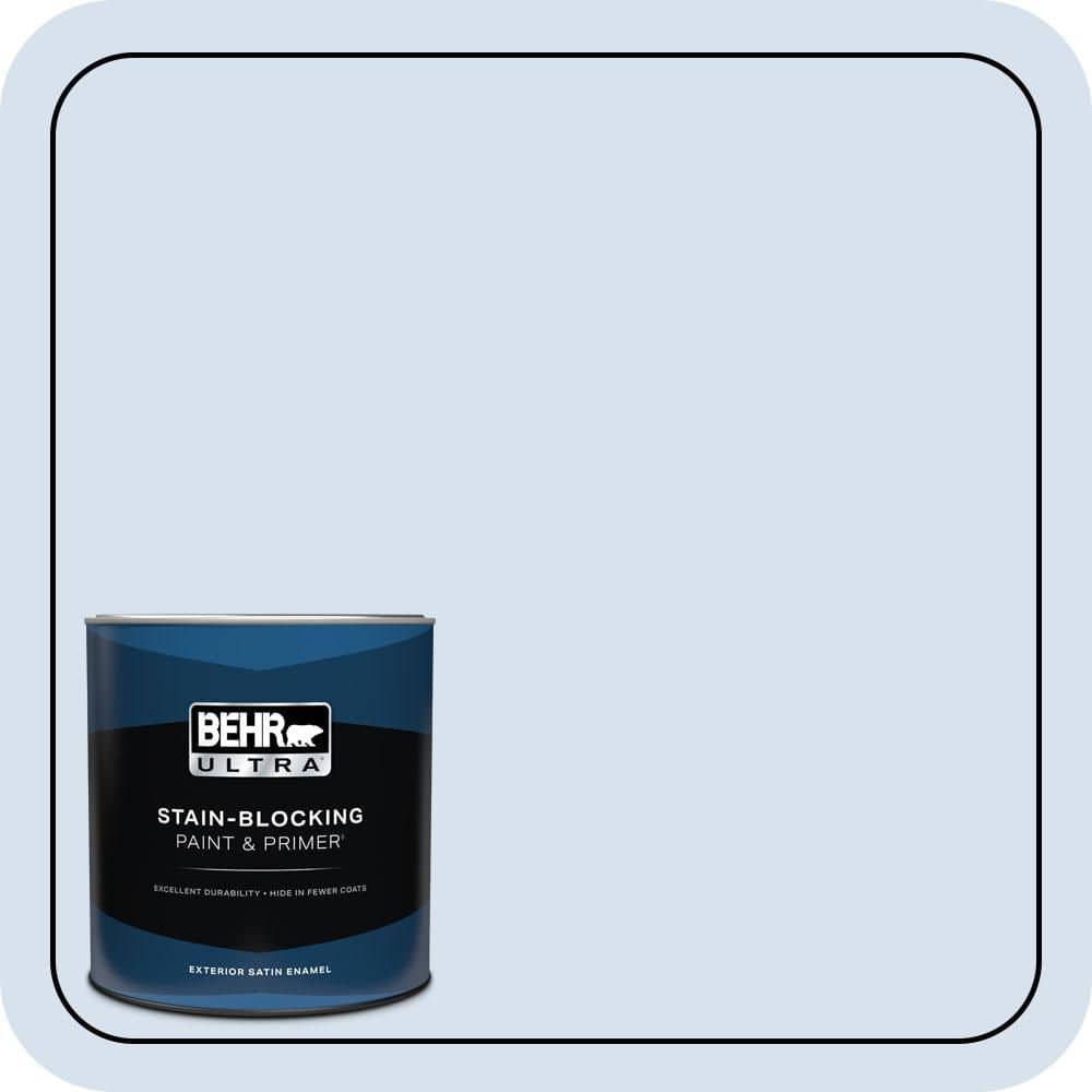 BEHR ULTRA 1 qt. #580A-2 Icy Bay Satin Enamel Exterior Paint & Primer