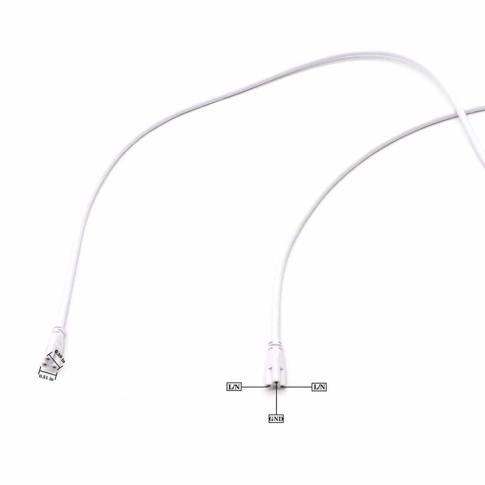Unbranded 4ft 2.5-Watt T5 T8 LED Tube Light Fixture White Linkable Cords for Shop Garage Under Cabinet Light - 4-Pack (3)
