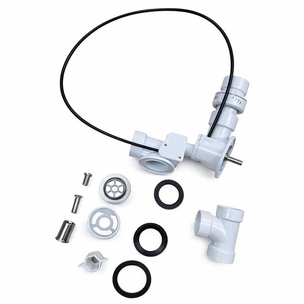 Unbranded Delta Cable Action Bath Drain and Overflow Kit in White (1)