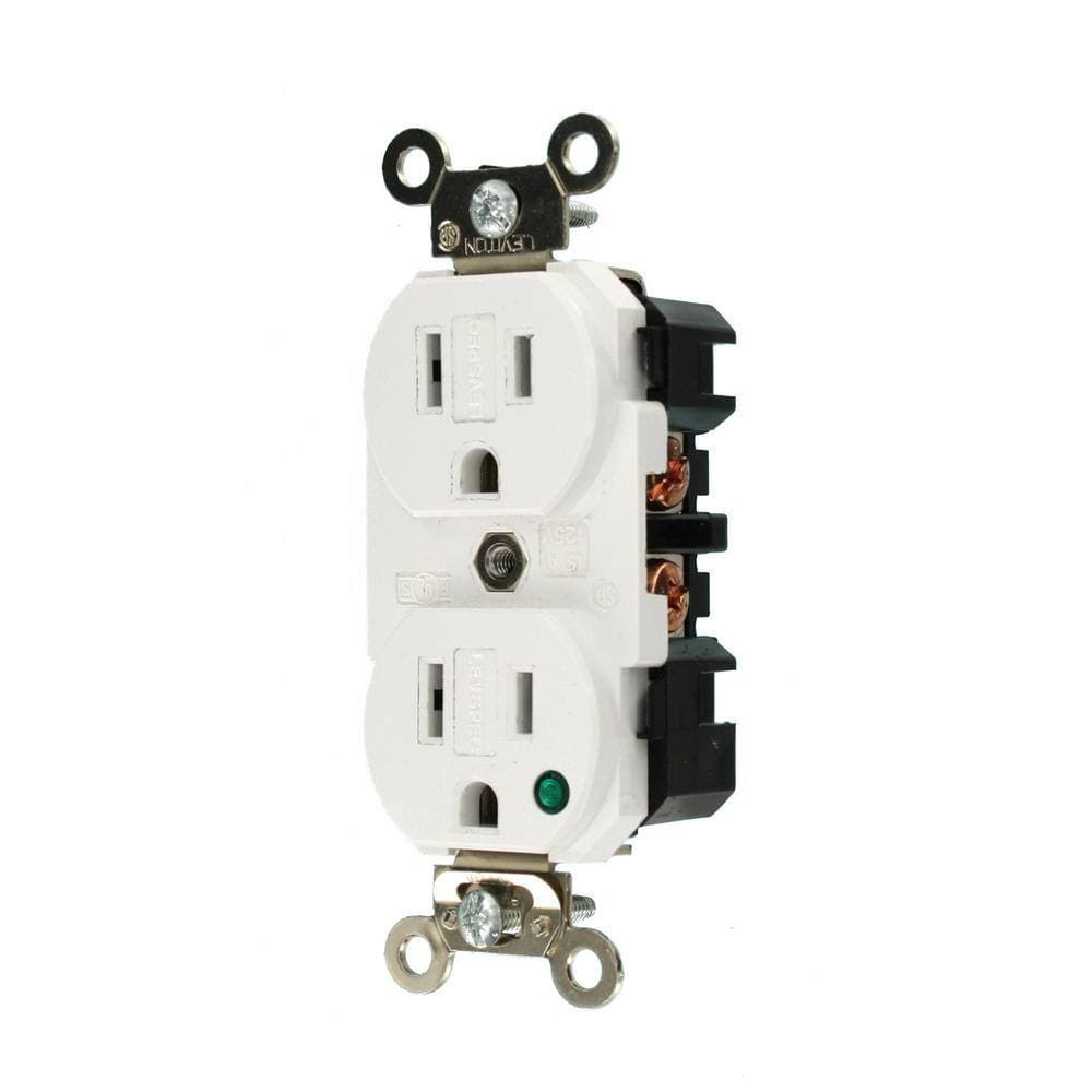 Leviton Amp 125 V Hospital Grade Duplex Outlet/Receptacle w/ Power Indicator, (1-Pack) (3)