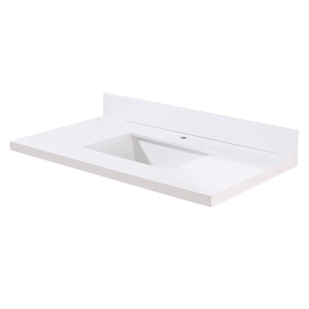 Altair Caorle 37 in. W 22 in. D Engineered Stone Composite Vanity Top with White Rectangular Single Sink (2)