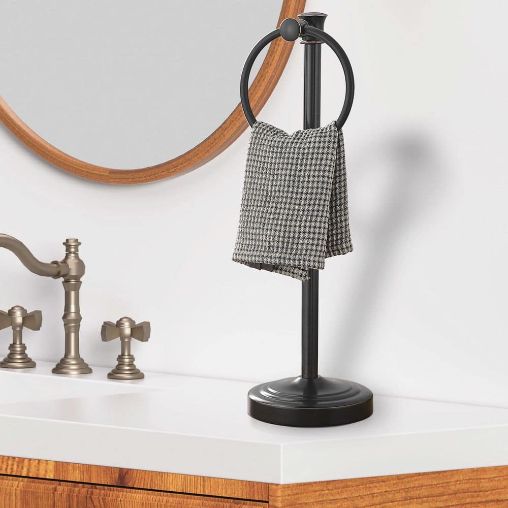 Numhew 17 in. Stand Hand Towel Holder, Free Standing Floor Hand Towel Rack Storage for Bathroom, Kitchen (2)