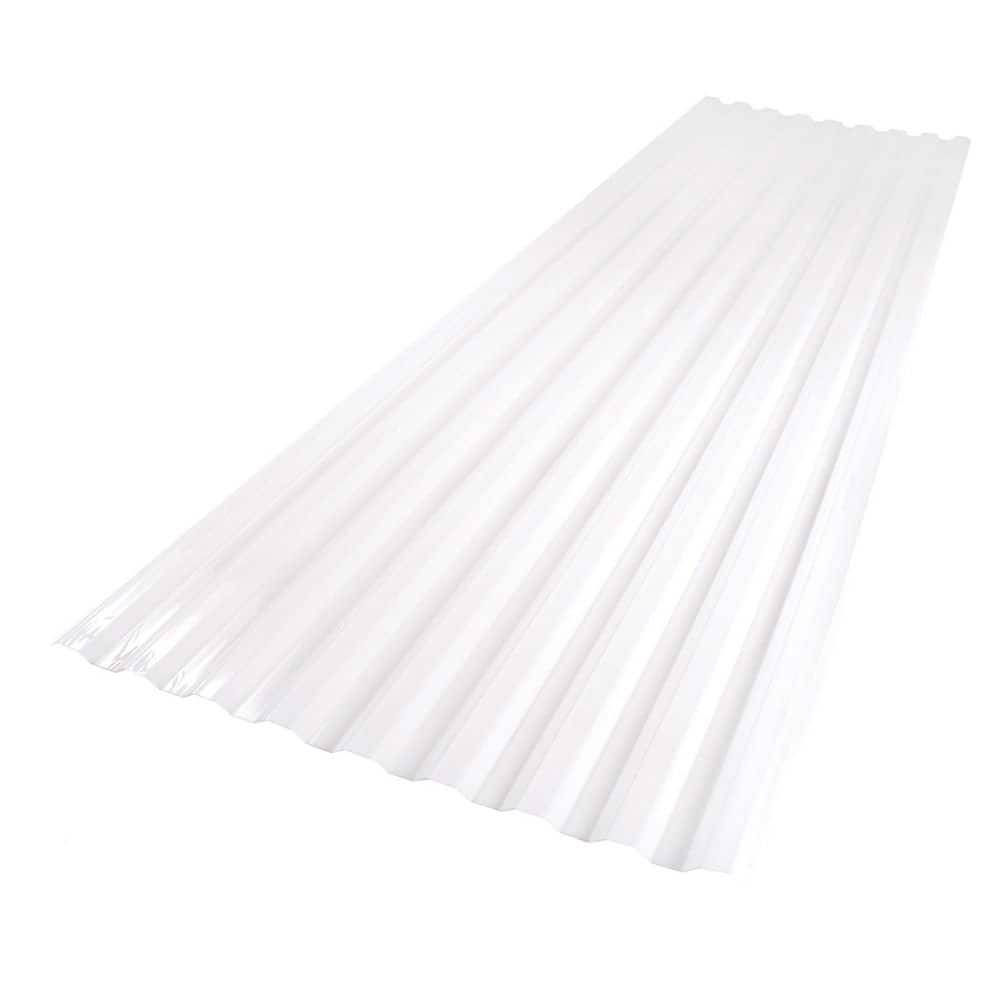Suntuf 2.2 ft. x 8 ft. Corrugated Polycarbonate Roof Panel in White Opal