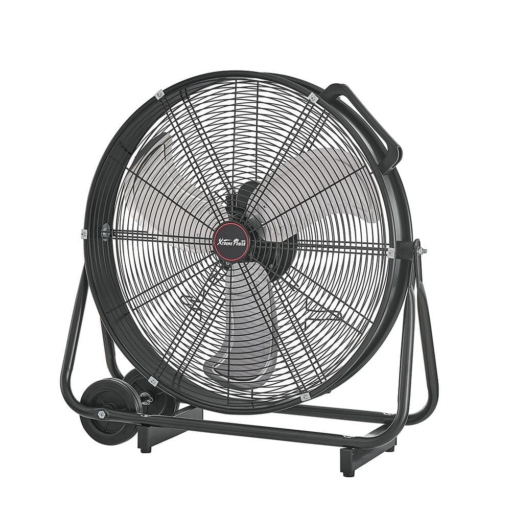 XtremepowerUS 24 in. High Velocity 3-Adjustable Speed Commercial Rolling Floor Drum Fan and Black (1)