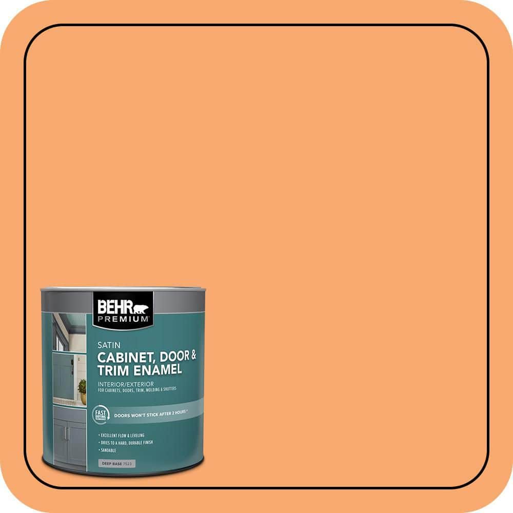 BEHR PREMIUM 1 qt. #P230-5 Florida Sunrise Satin Enamel Interior/Exterior Cabinet, Door & Trim Paint (1)