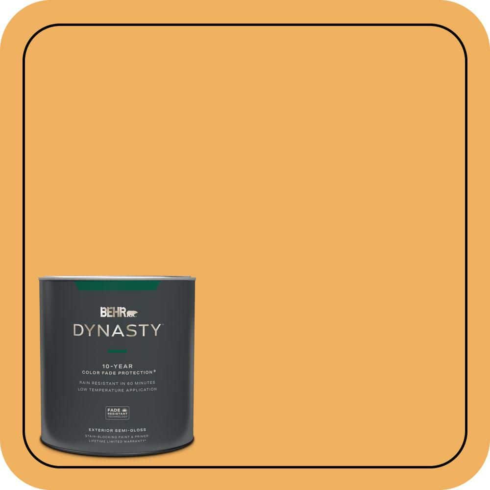 BEHR DYNASTY 1 qt. #PMD-74 Sweet Honey Semi-Gloss Exterior Stain-Blocking Paint & Primer