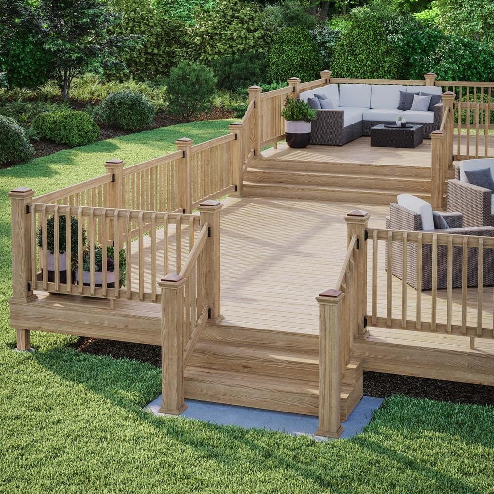 Deckorators 6 in. x 6 in. Newport Copper High Top Cedar Wood Post Cap (3)
