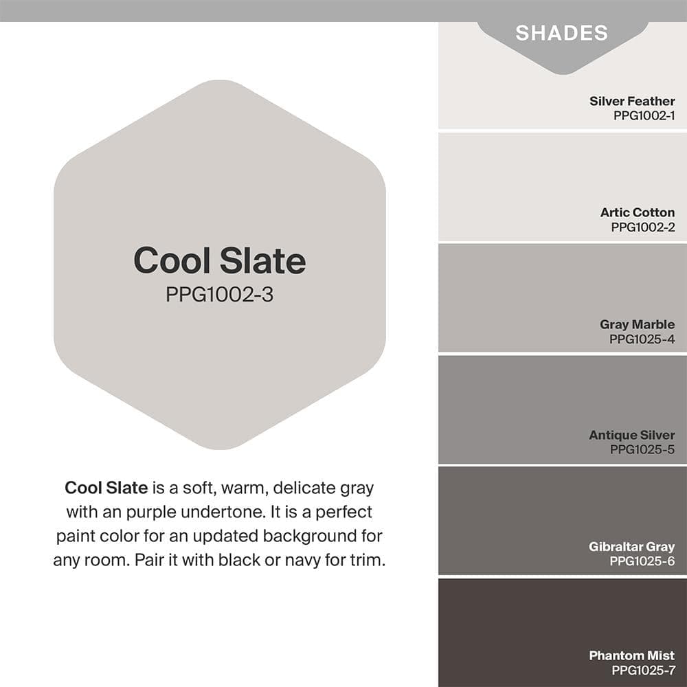 Glidden 8 oz. PPG1002-3 Cool Slate Satin Interior Paint Sample (3)