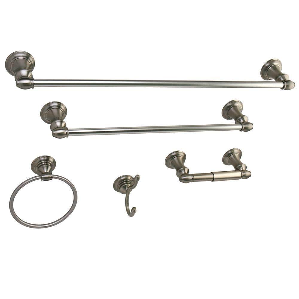 Kingston Brass 5-Piece Bath Hardware Set in Brushed Nickel