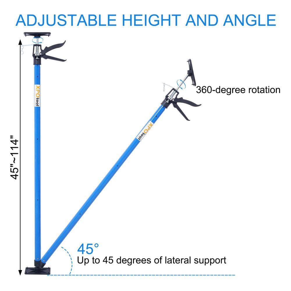 Tatayosi 2-Pack Blue Steel Adjustable Support Pole Jack Post Hand Support System, Extends from 45 in. to 114 in. with Carrry Bag (3)