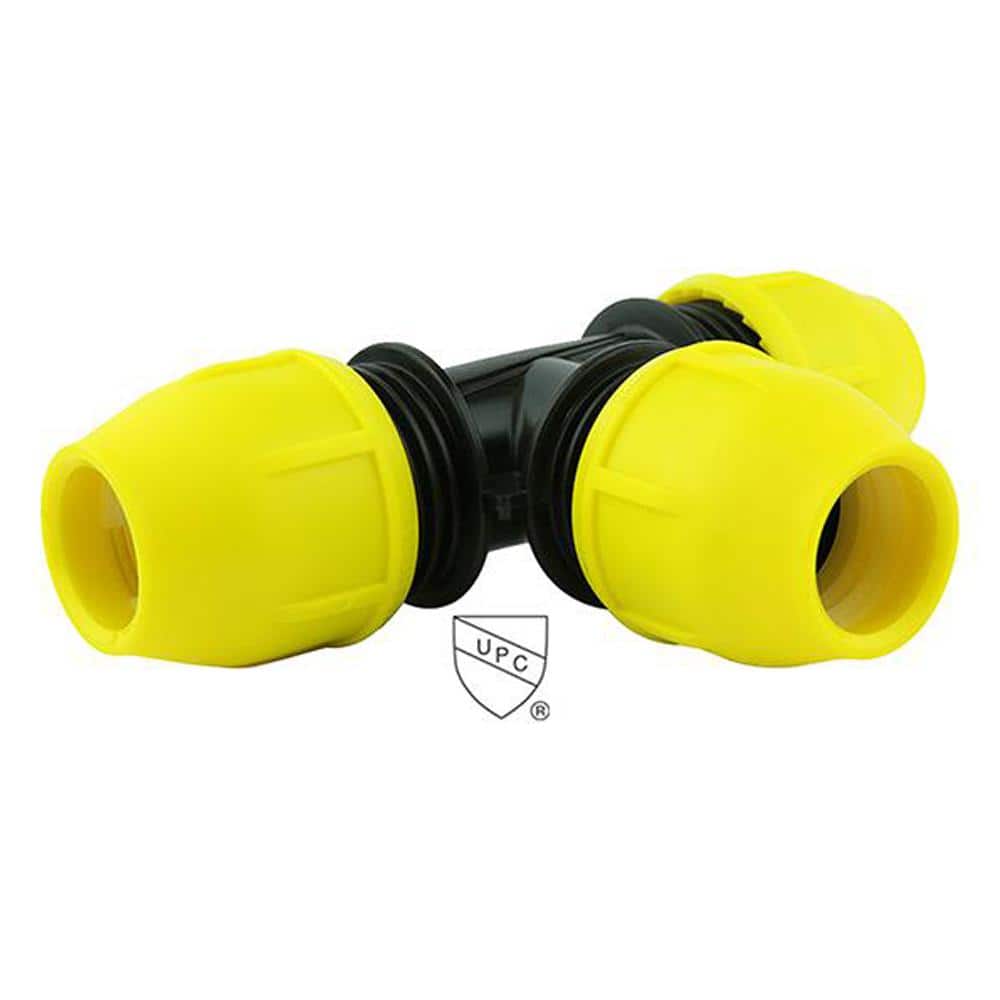 HOME-FLEX 1/2 in. IPS DR 9.3 Underground Yellow Poly Gas Pipe Tee (1)