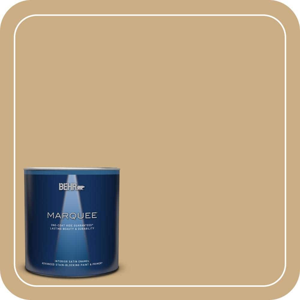 BEHR MARQUEE 1 qt. #MQ2-13 Harvest Home One-Coat Hide Satin Enamel Interior Paint & Primer