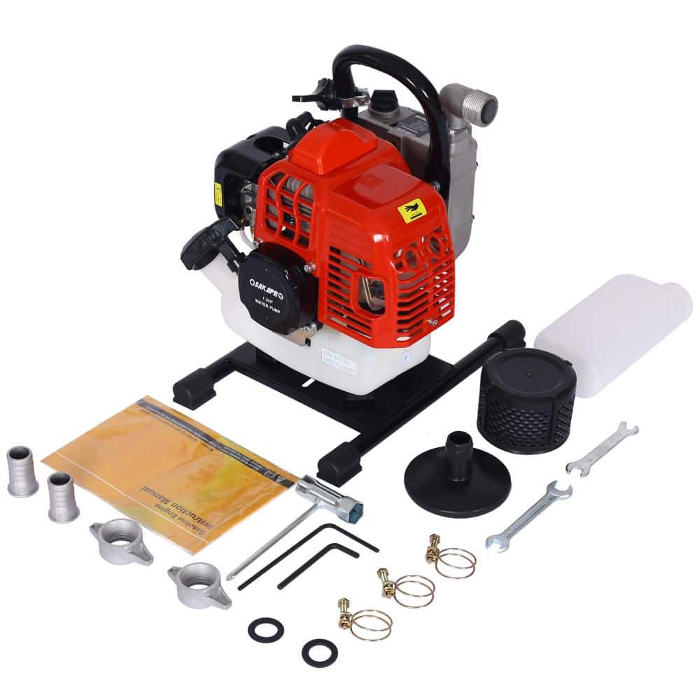 Unbranded gasoline water pump, 2s troke portable gas powered water transfer pump, 33cc 1. 2HP 1inch (1)