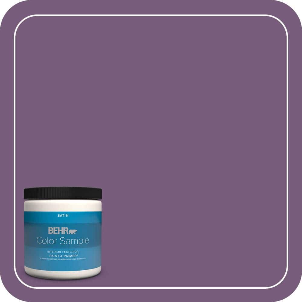 BEHR PREMIUM PLUS 8 oz. #670D-7 Gala Ball Satin Enamel Interior/Exterior Paint & Primer Color Sample (1)