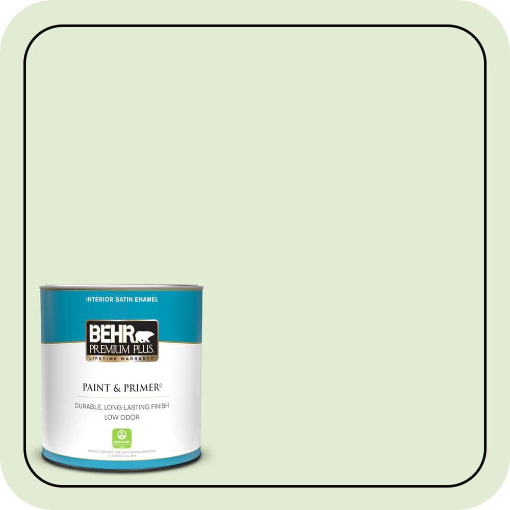 BEHR PREMIUM PLUS #P380-2 Misted Fern Interior/Exterior Paint & Primer Color Sample (1)