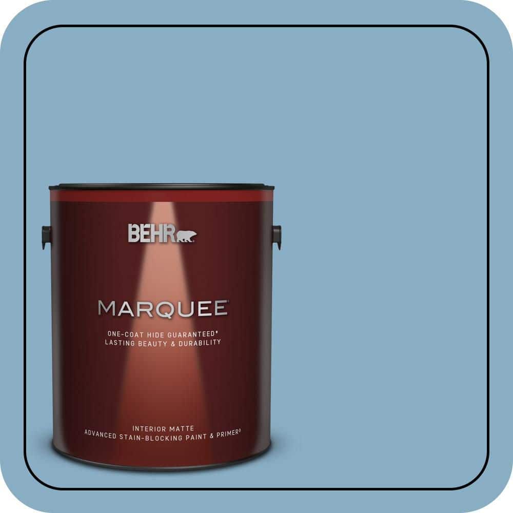 BEHR MARQUEE 1 gal. #S500-4 Chilly Blue One-Coat Hide Matte Interior Paint & Primer