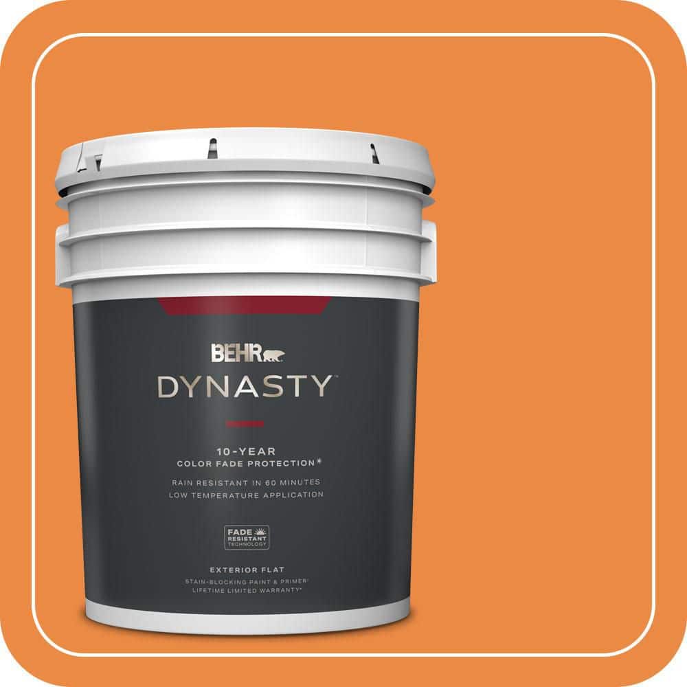 BEHR DYNASTY 5 gal. #P230-7 Acapulco Sun Flat Exterior Stain-Blocking Paint & Primer