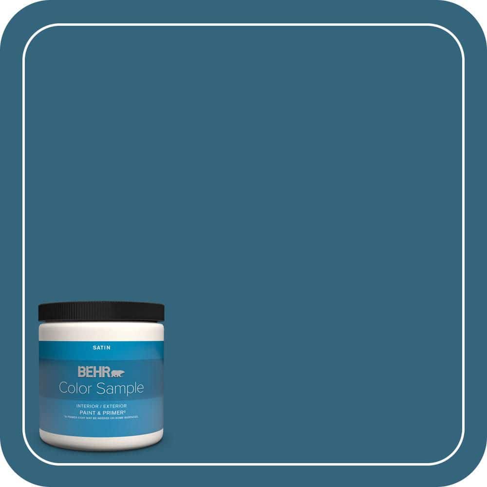 BEHR PREMIUM PLUS 8 oz. #550D-7 Southern Evening Satin Enamel Interior/Exterior Paint & Primer Color Sample (1)