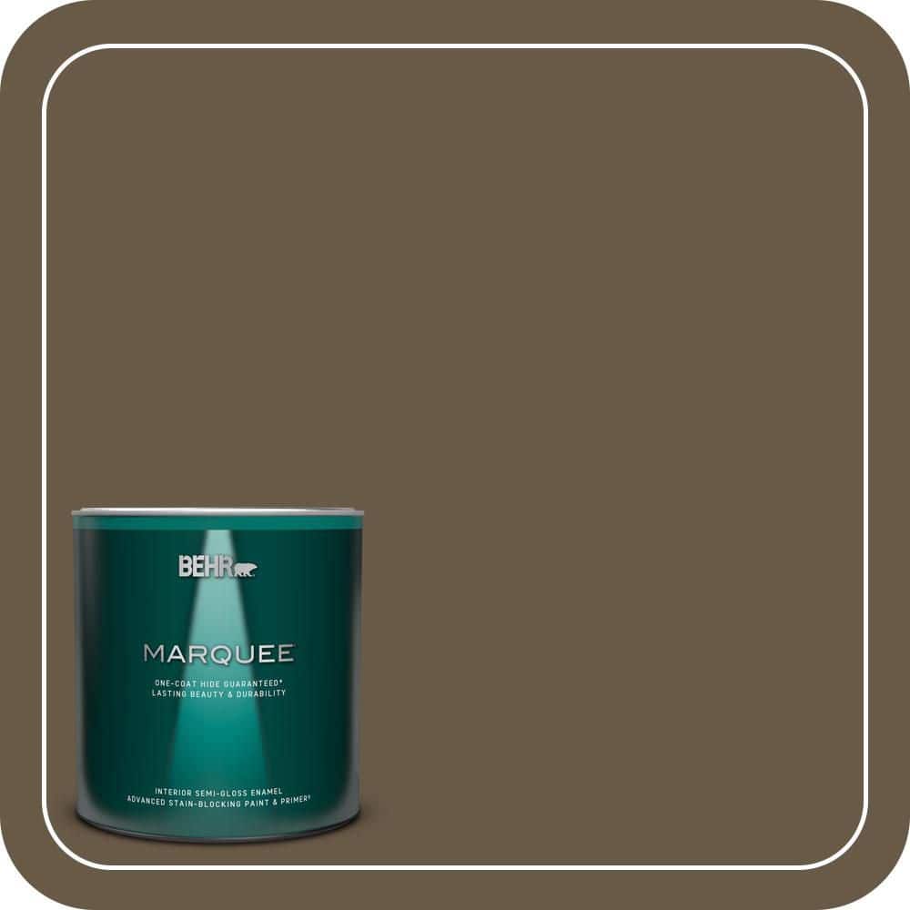 BEHR MARQUEE 1 qt. #PPU7-25 Clove Brown One-Coat Hide Semi-Gloss Enamel Interior Paint & Primer (1)