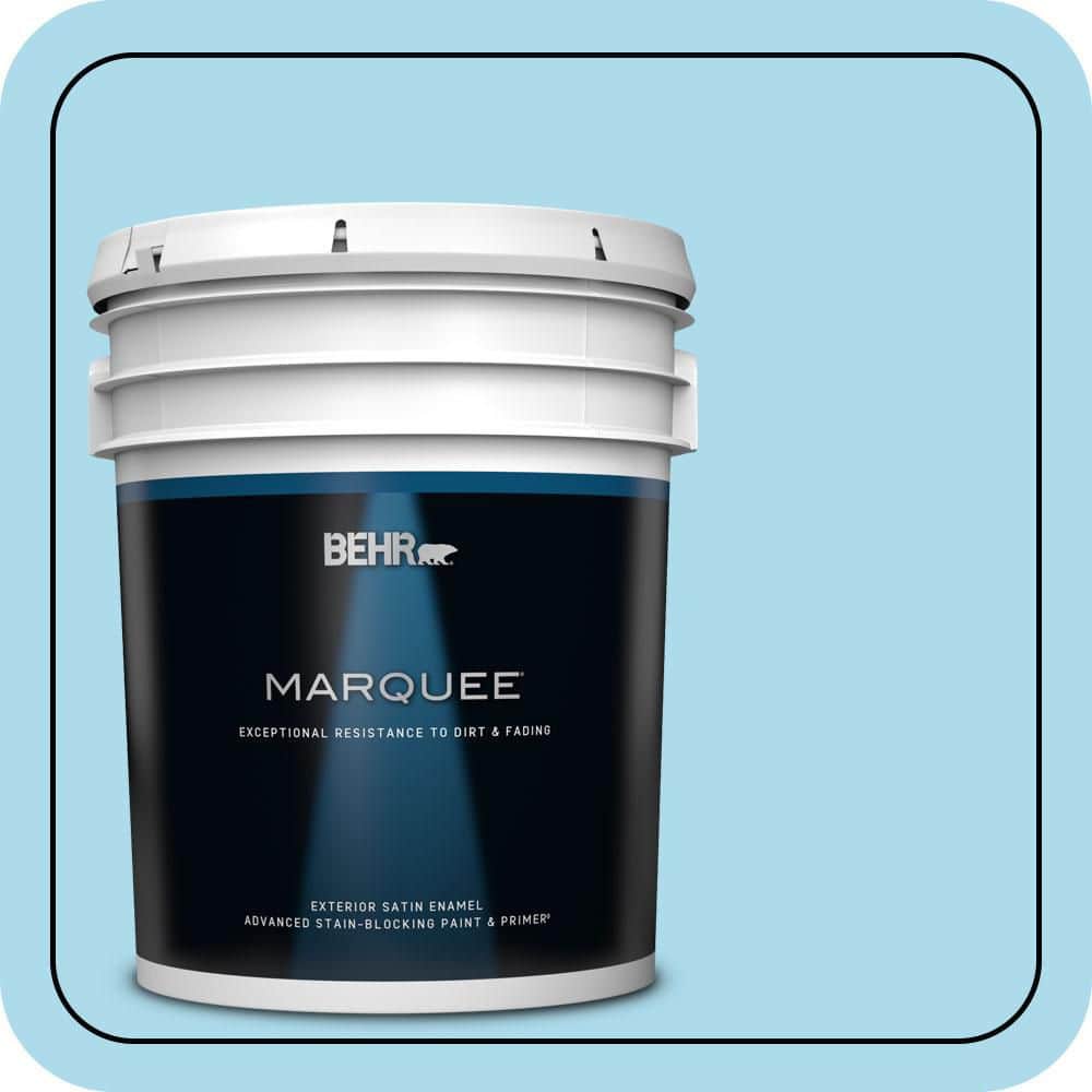 BEHR MARQUEE 5 gal. #530A-3 Frosty Glade Satin Enamel Exterior Paint & Primer