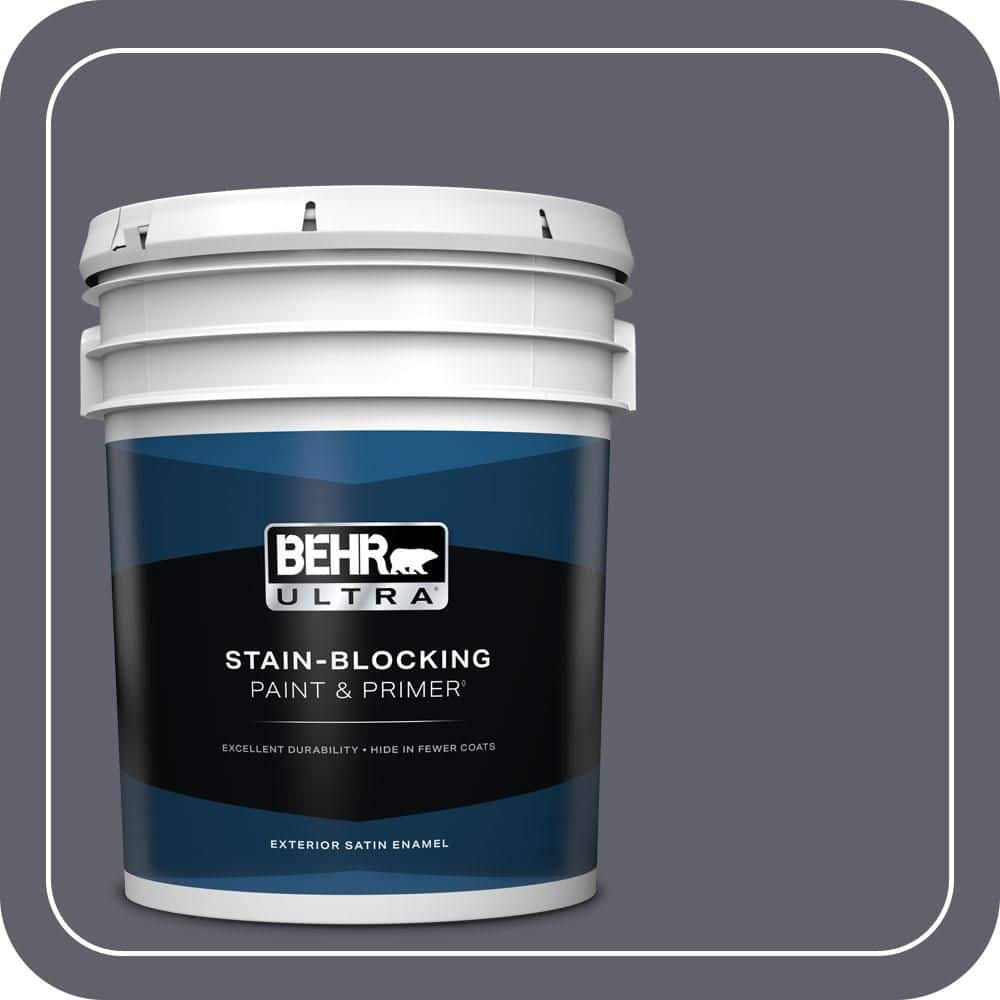 BEHR ULTRA 5 gal. #N540-6 Script Ink Satin Enamel Exterior Paint & Primer (1)