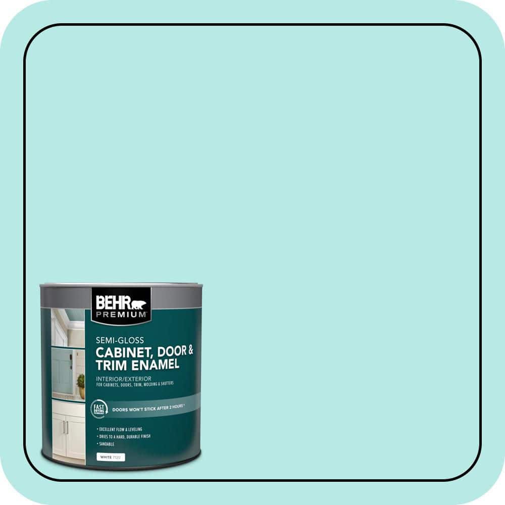 BEHR PREMIUM 1 qt. #P450-2 Tahitian Breeze Semi-Gloss Enamel Interior/Exterior Cabinet, Door & Trim Paint