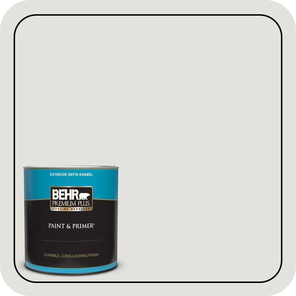 BEHR PREMIUM PLUS 1 qt. #MQ3-04 Quiet on the Set Satin Enamel Exterior Paint & Primer