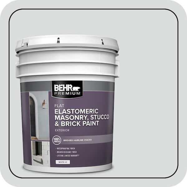 BEHR PREMIUM 5 gal. #N500-1 Shiny Luster Elastomeric Masonry, Stucco and Brick Exterior Paint (2)