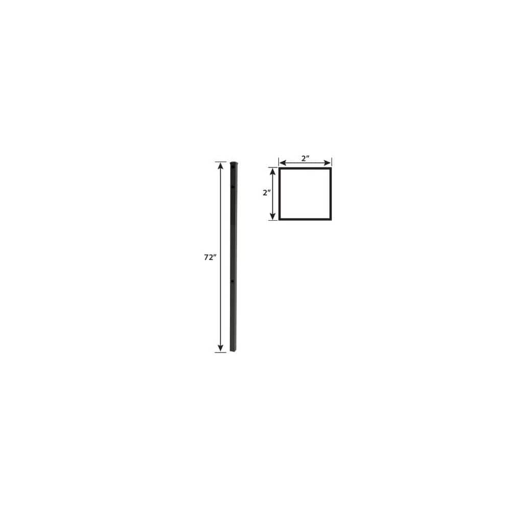 Deckorators 2 in. x 2 in. x 7 ft. Textured Black Aluminum Blank Metal Fence Post (3)