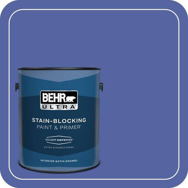 BEHR ULTRA 1 gal. #T13-9 Electrify Extra Durable Satin Enamel Interior Paint & Primer (2)