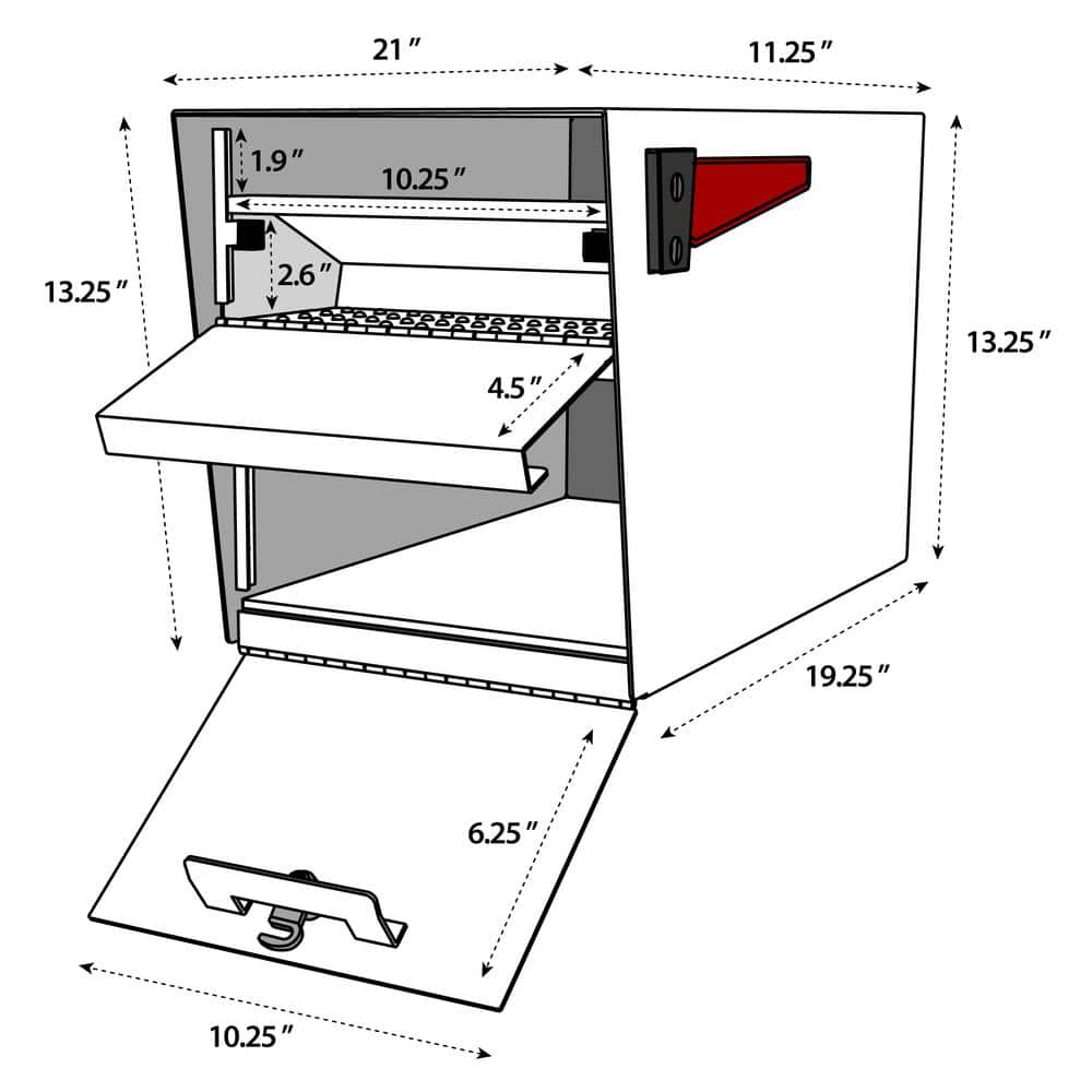 Mail Boss Locking Post Mount Mailbox with High Security Reinforced Patented Locking System, Black (3)