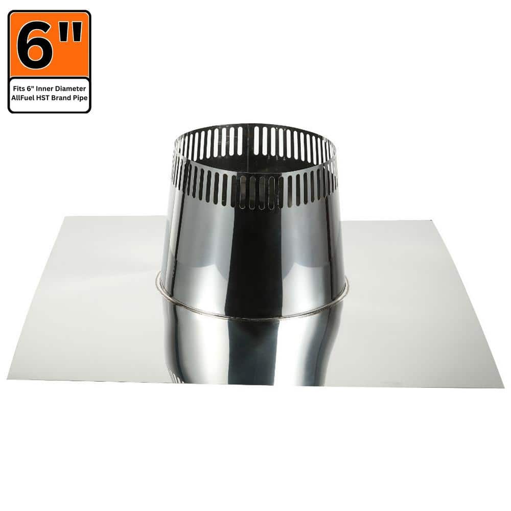 ALLFUEL HST 6 in. x 10 in. Flat Roof Flashing for Double Wall Chimney Pipe (1)