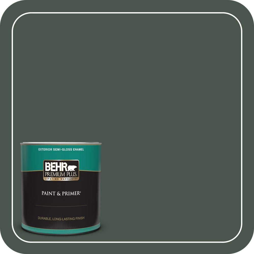 BEHR PREMIUM PLUS 1 qt. #460F-7 Hazel Woods Semi-Gloss Enamel Exterior Paint & Primer