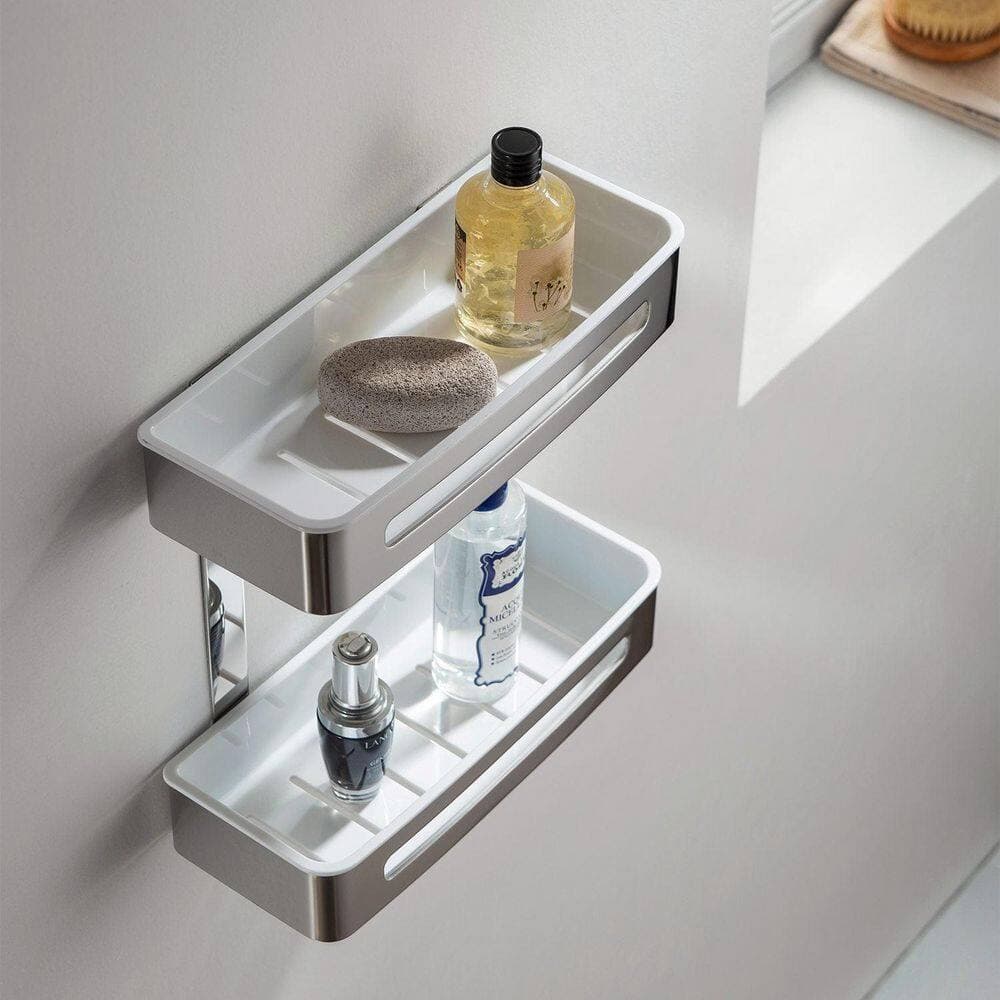 KIBI Bathroom Hardware Accessory Wall Mounted Shower Caddy/Basket Stain Resistant, Rust Resistant,Tarnish Resistant in Chrome (2)