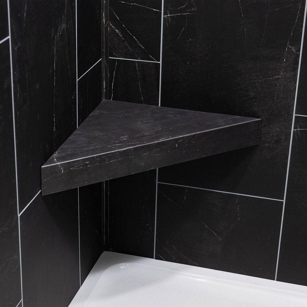PALISADE 24.88 in. x 12.31 in. Vinyl Waterproof Walk in Shower Seat in Black Ice (3)