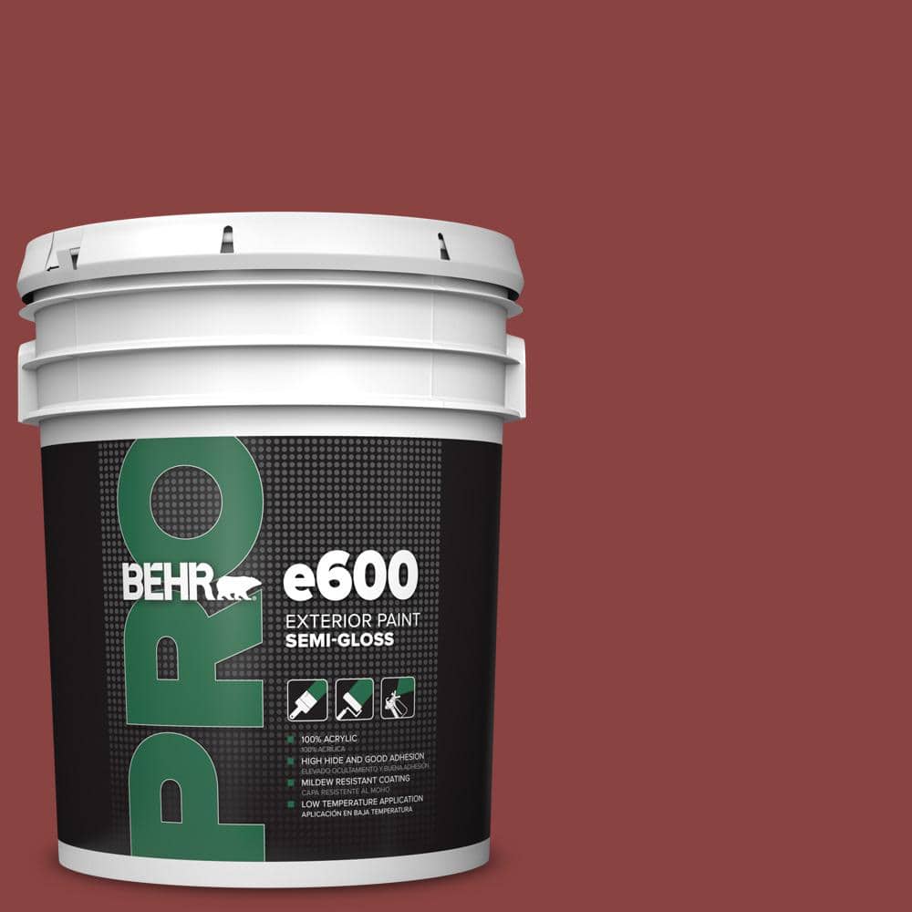 BEHR PRO 5 gal. #QE-07 Country Lane Red Semi-Gloss Exterior Paint