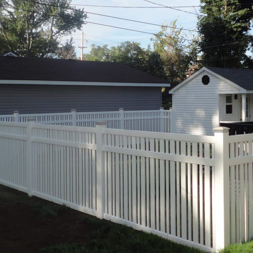 Weatherables Sarasota 5 ft. H x 8 ft. W White Vinyl Pool Fence Panel (2)