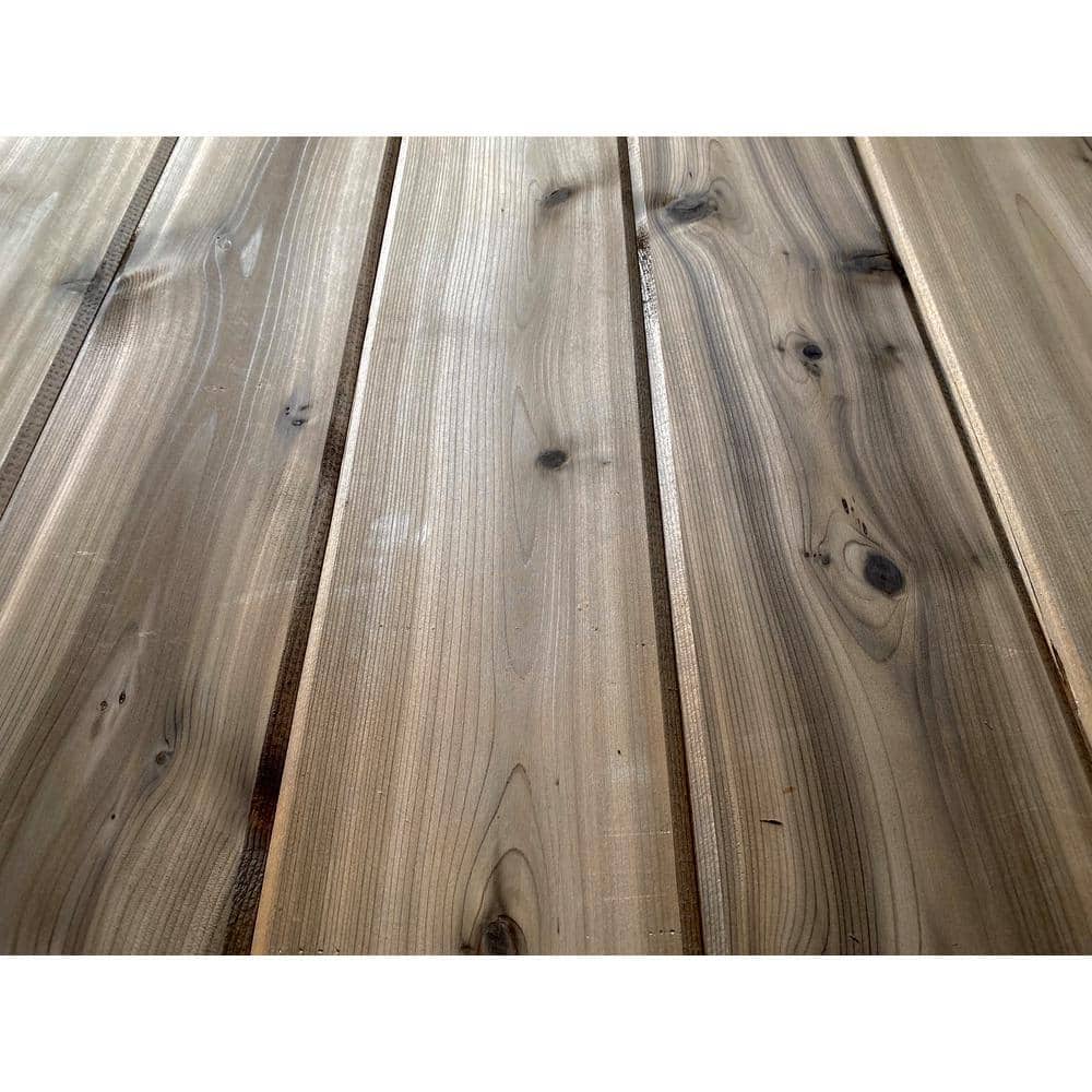 DINGEWOOD LLC 1 in. x 6 in. x 8 ft. Barn Wood Brown Weathered Barn Wood Boards Cedar Tongue and Groove Siding Boards (6-Pack) (3)