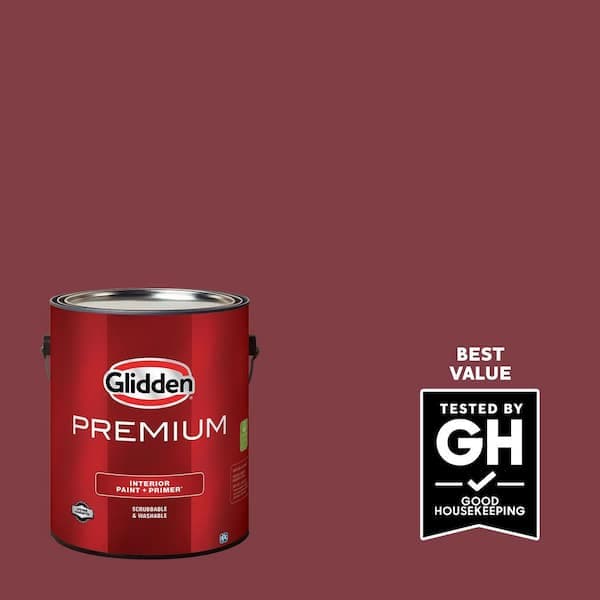 Glidden Premium 1 gal. PPG1052-7 Ruby Lips Eggshell Interior Latex Paint (2)